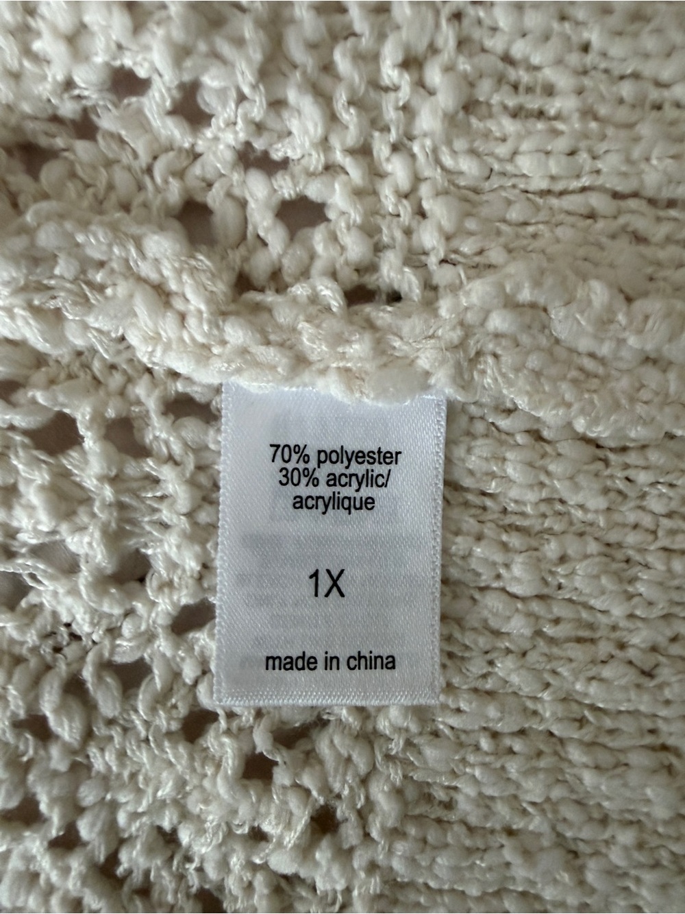 Maurices Cream Open-Front Lace Knit Cardigan Size 1X - Picture 6 of 7